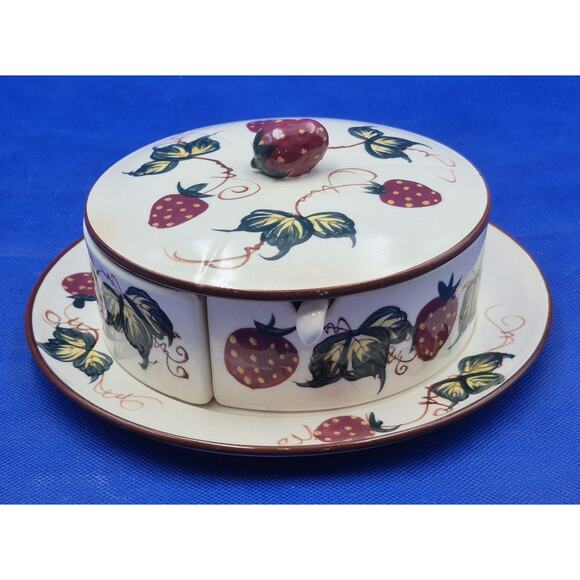 Vintage Fred Roberts Strawberry Jelly Jam Condiment Set 8 Pieces Japan - Picture 1 of 16